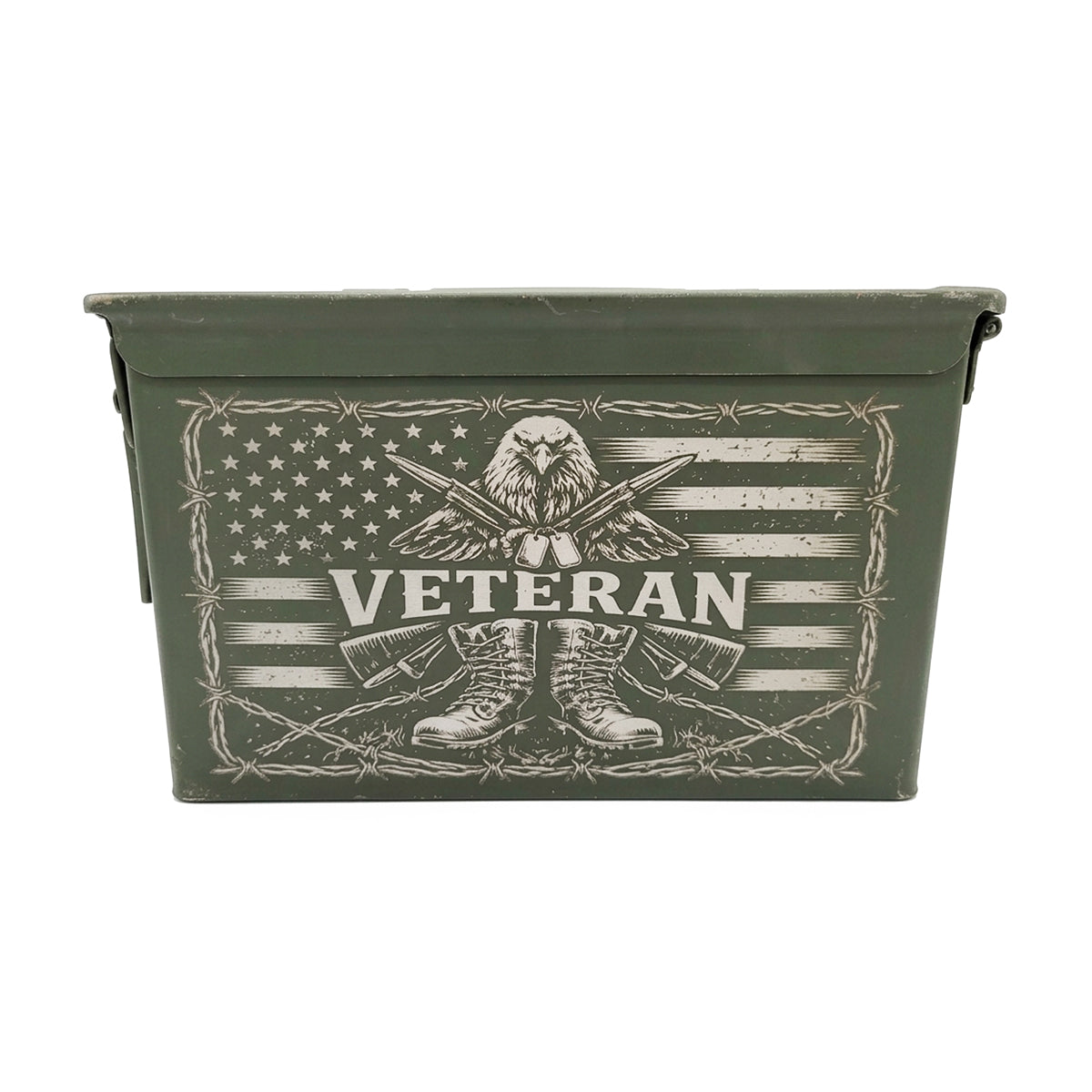 Laser Engraved Ammo Can "Veteran. Eagle" Used Grade 1 Ammo Can