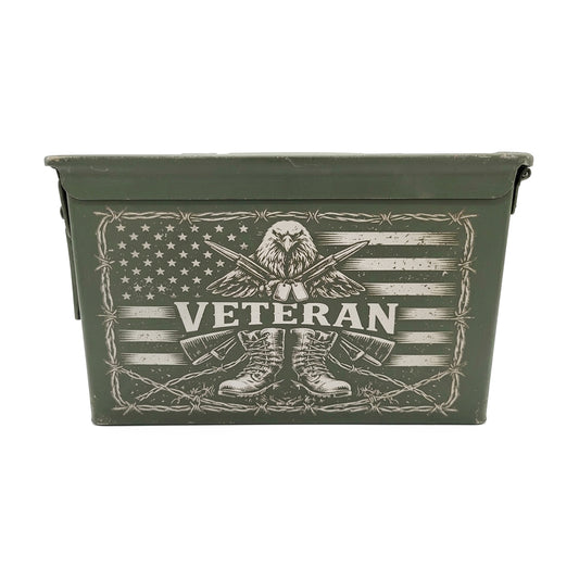 Laser Engraved Ammo Can "Veteran. Eagle" Used Grade 1 Ammo Can