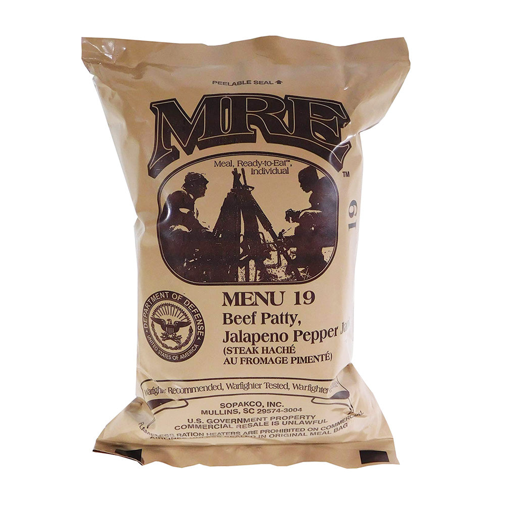 MRE Single Meals beef patty pepper jack