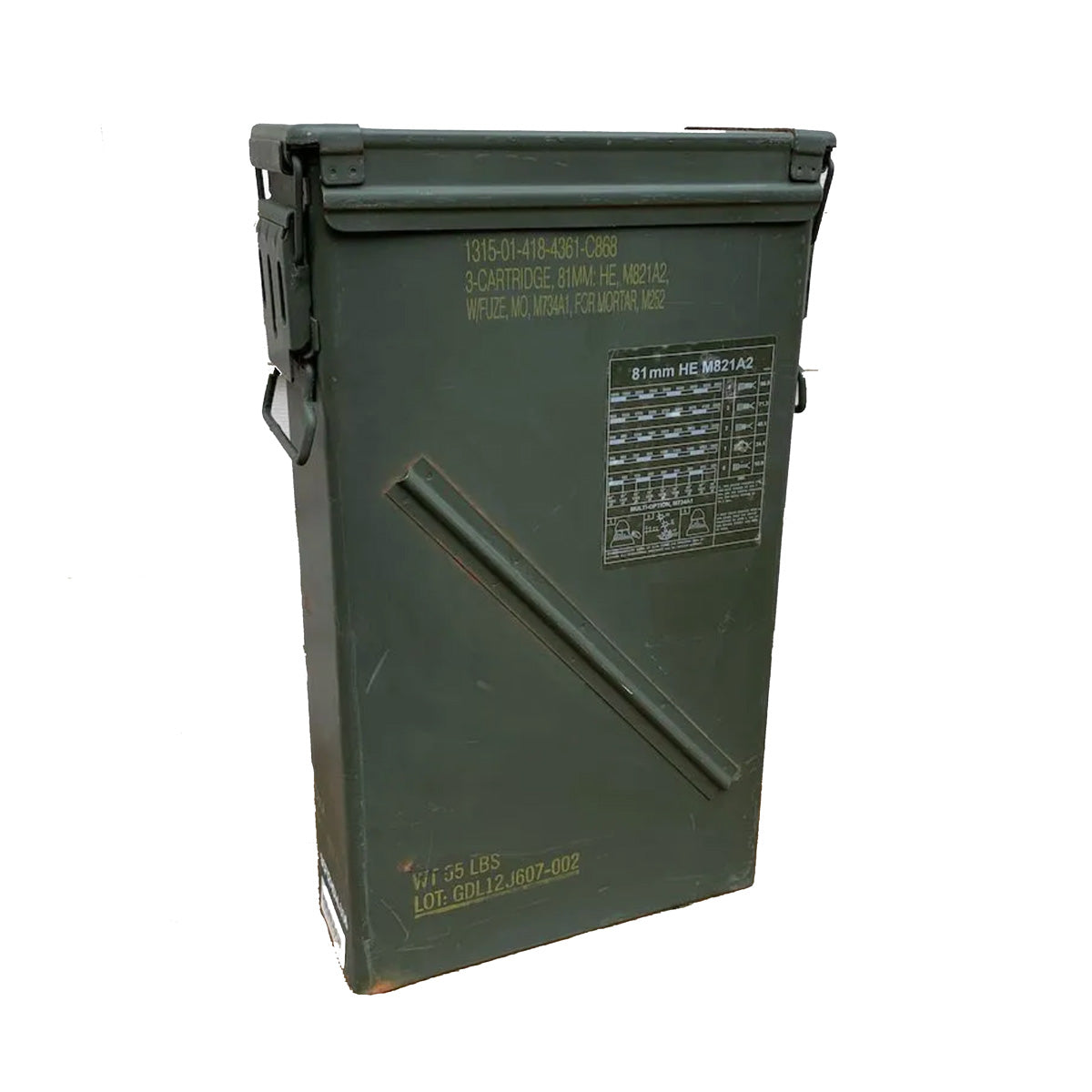 81 MM Tall Ammo Can Grade 2 - Previously Issued  - NSN: 8140-01-354-4996