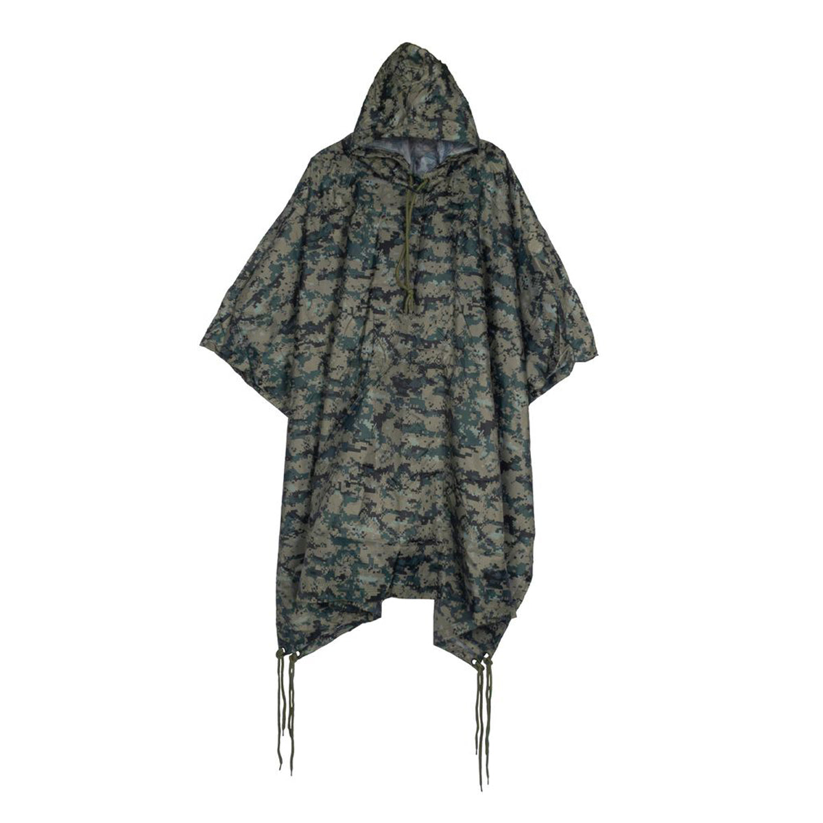 Bison Outdoor Ripstop Poncho Digital Woodland Camo
