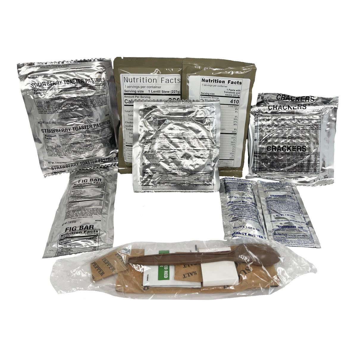 These are HDR MRE Meals Ready to Eat. 1 Random Humanitarian Daily Ration HDR