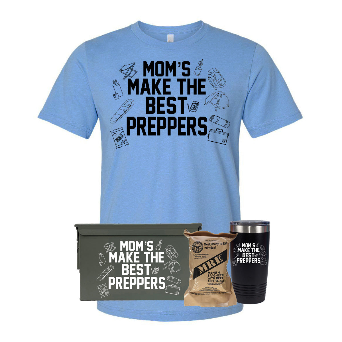 Mre Meal, T-Shirt, Tumbler, Ammo Can Combo 50 Cal Renewed