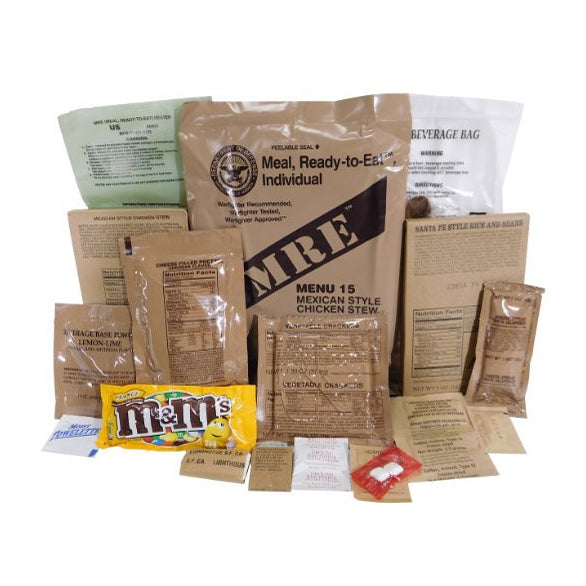 2 - Random Military MREs w/ Grade 1 - 30 Cal Ammo Can - Gift Set!