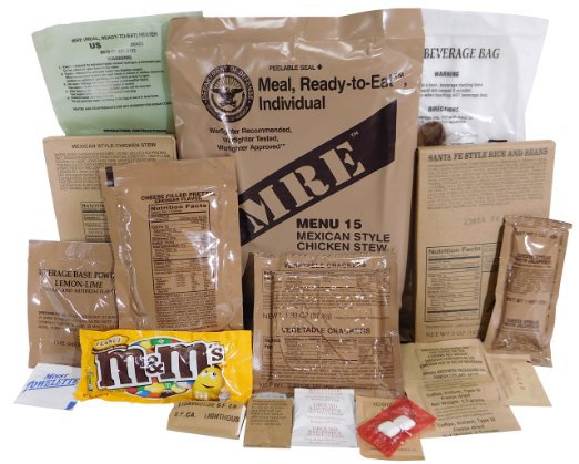 Military MRE meals indiviuals