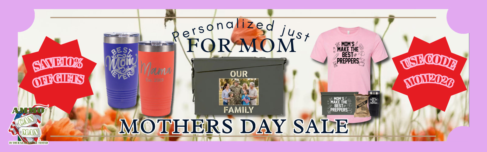 Mother's Day sale featuring personalized gifts and products 