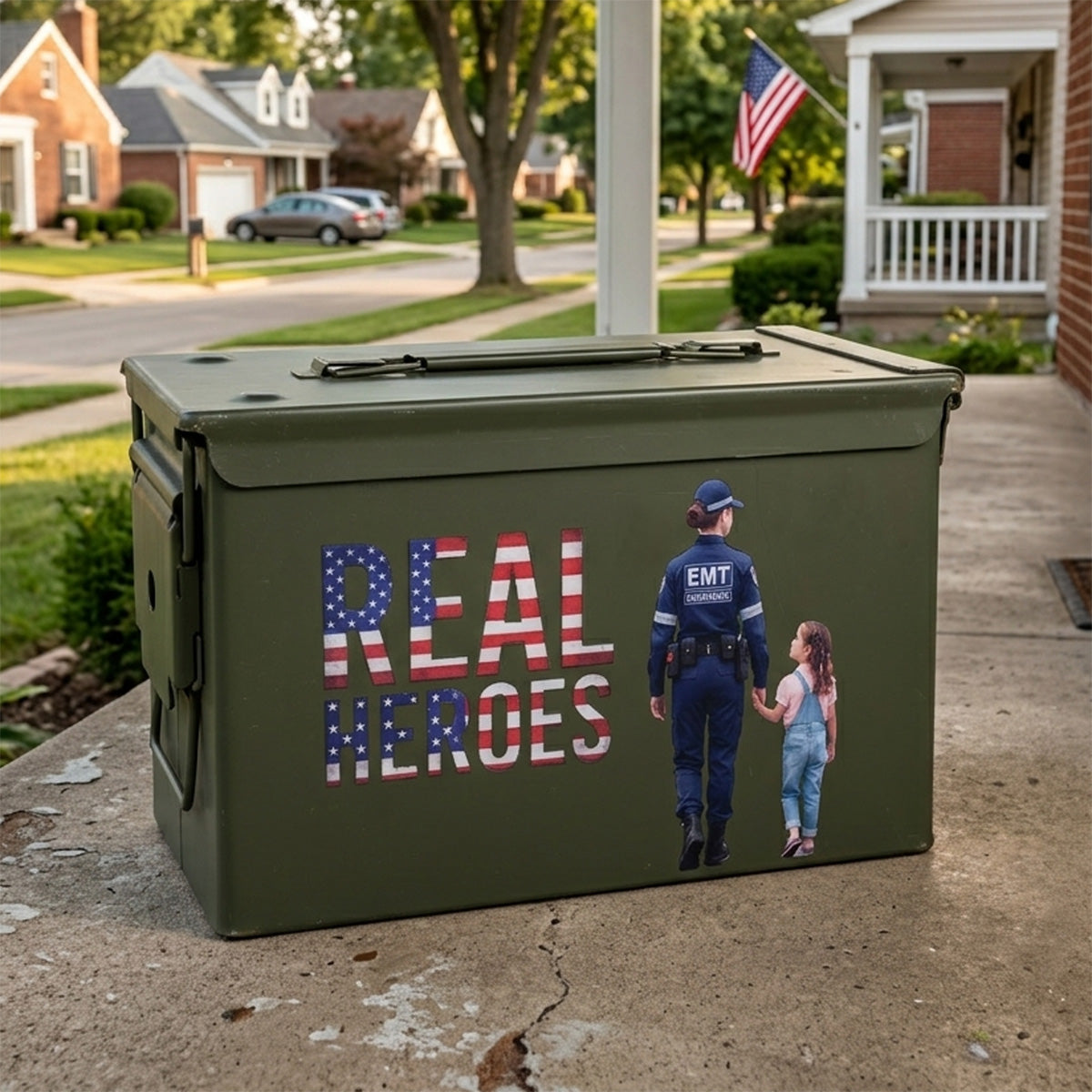 Ammo Can Used Grade 1 with UV Printed "REAL HEROES" 