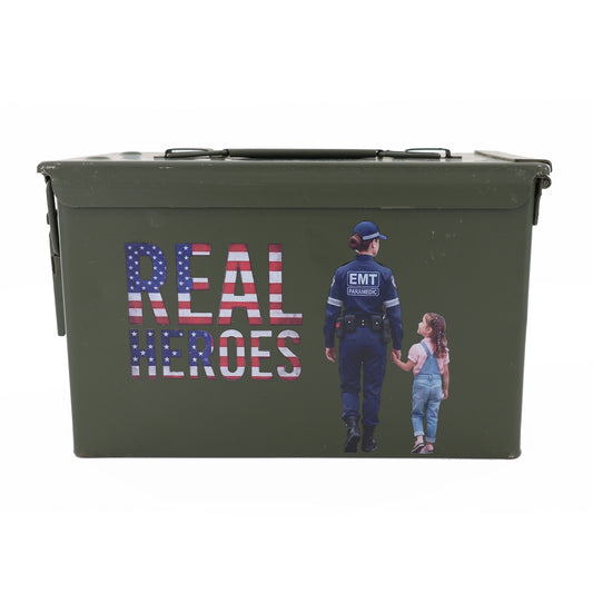 Ammo Can Used Grade 1 with UV Printed "REAL HEROES"