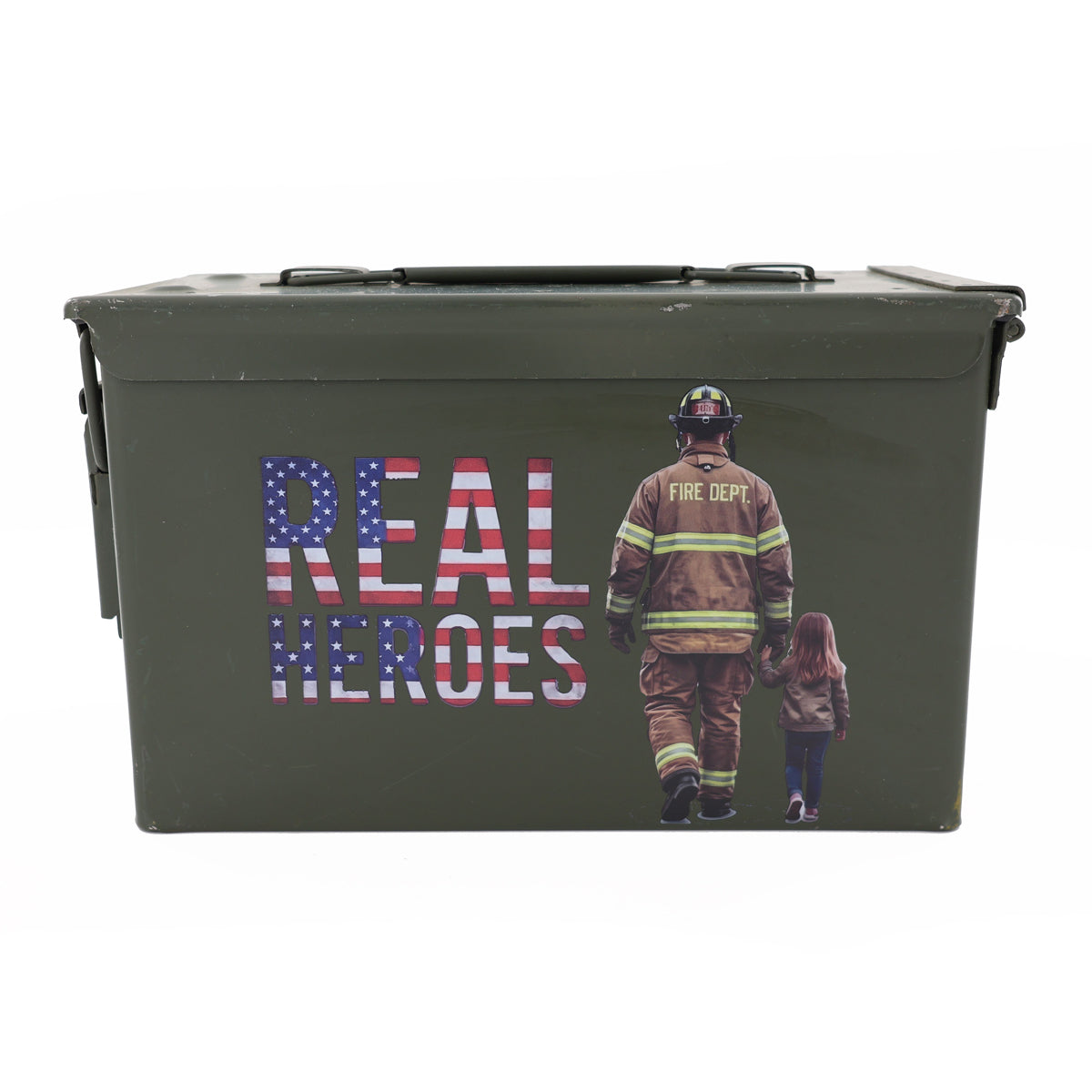 Ammo Can Used Grade 1 with UV Printed "REAL HEROES"