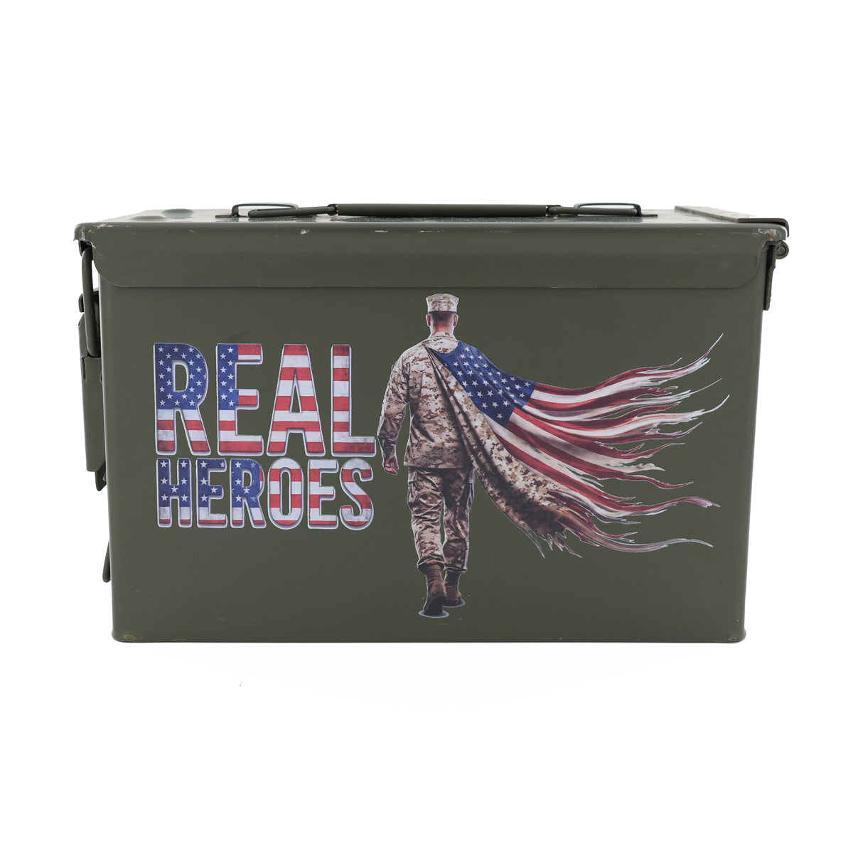 Ammo Can Used Grade 1 with UV Printed "REAL HEROES"