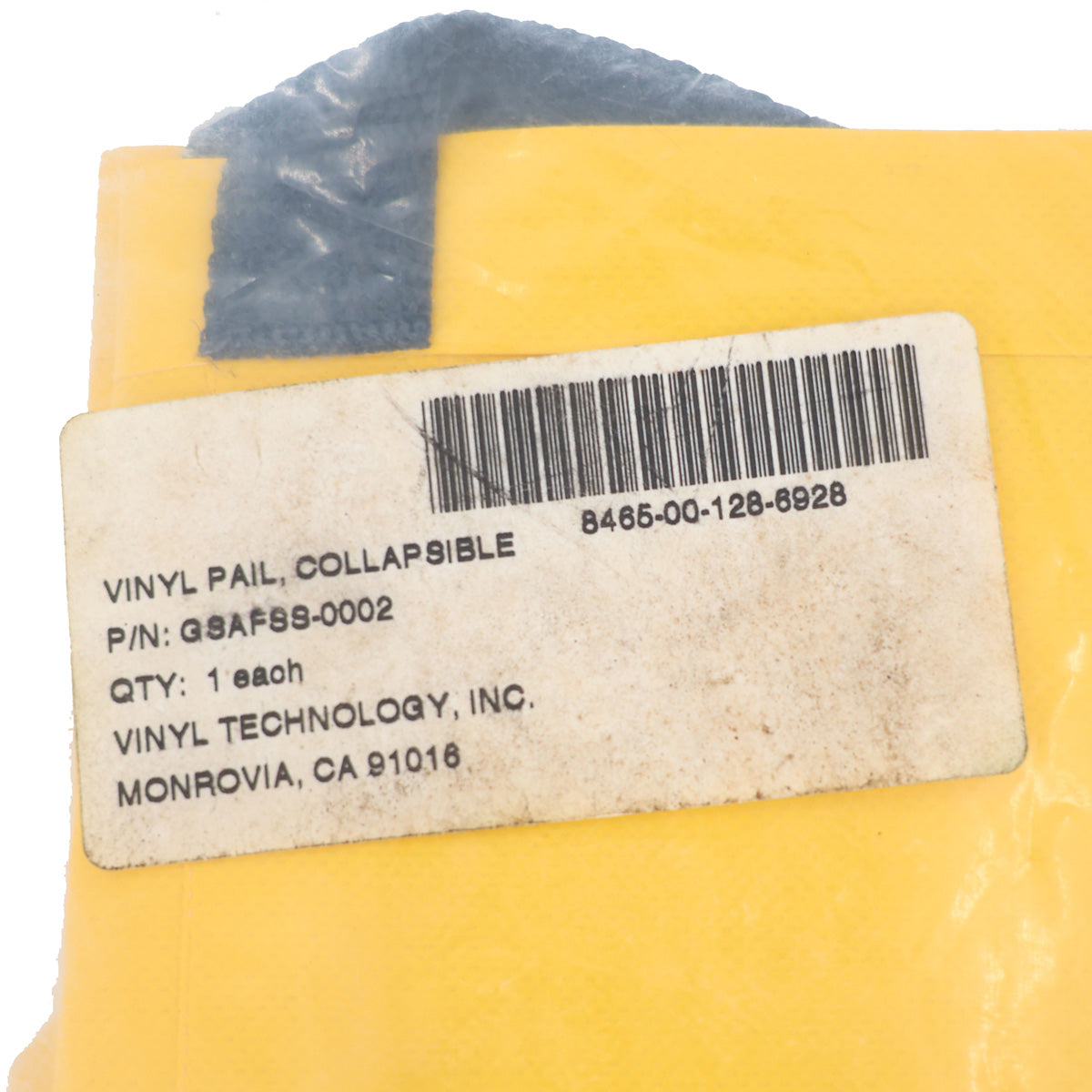 Yellow Vinyl Pail Collapsible. This genuine US Military Surplus collapsible pail