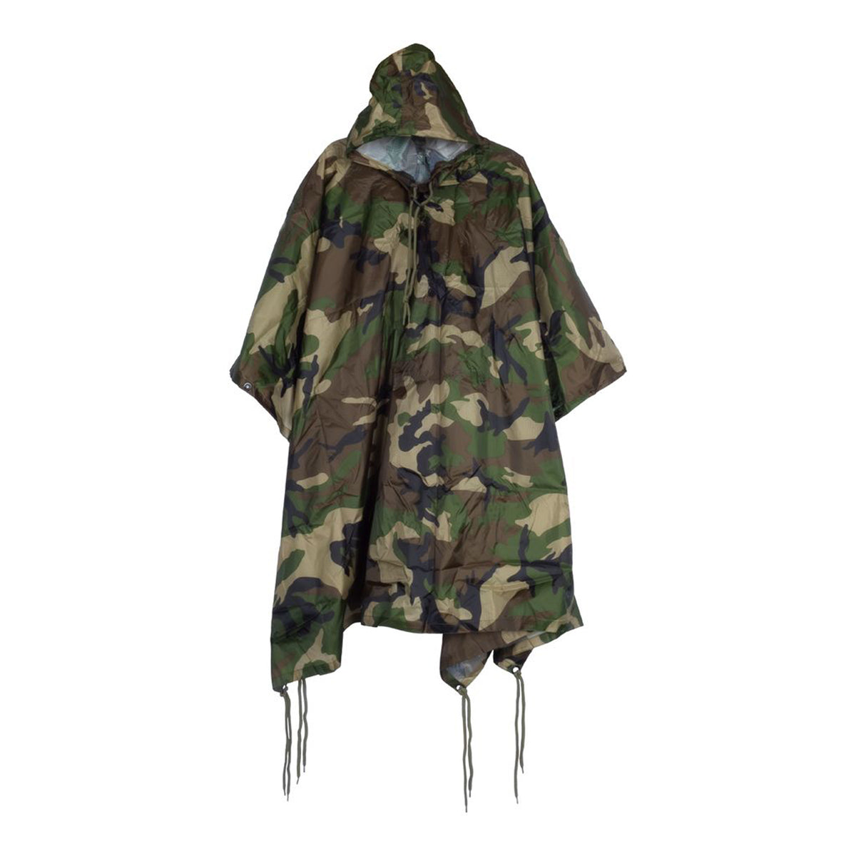 Bison Outdoor Ripstop Poncho Woodland Camo