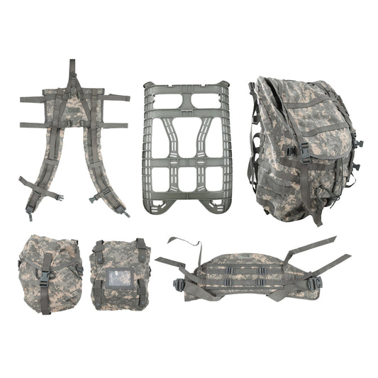 MOLLE ACU Ruck Sack with Frame Disassembled