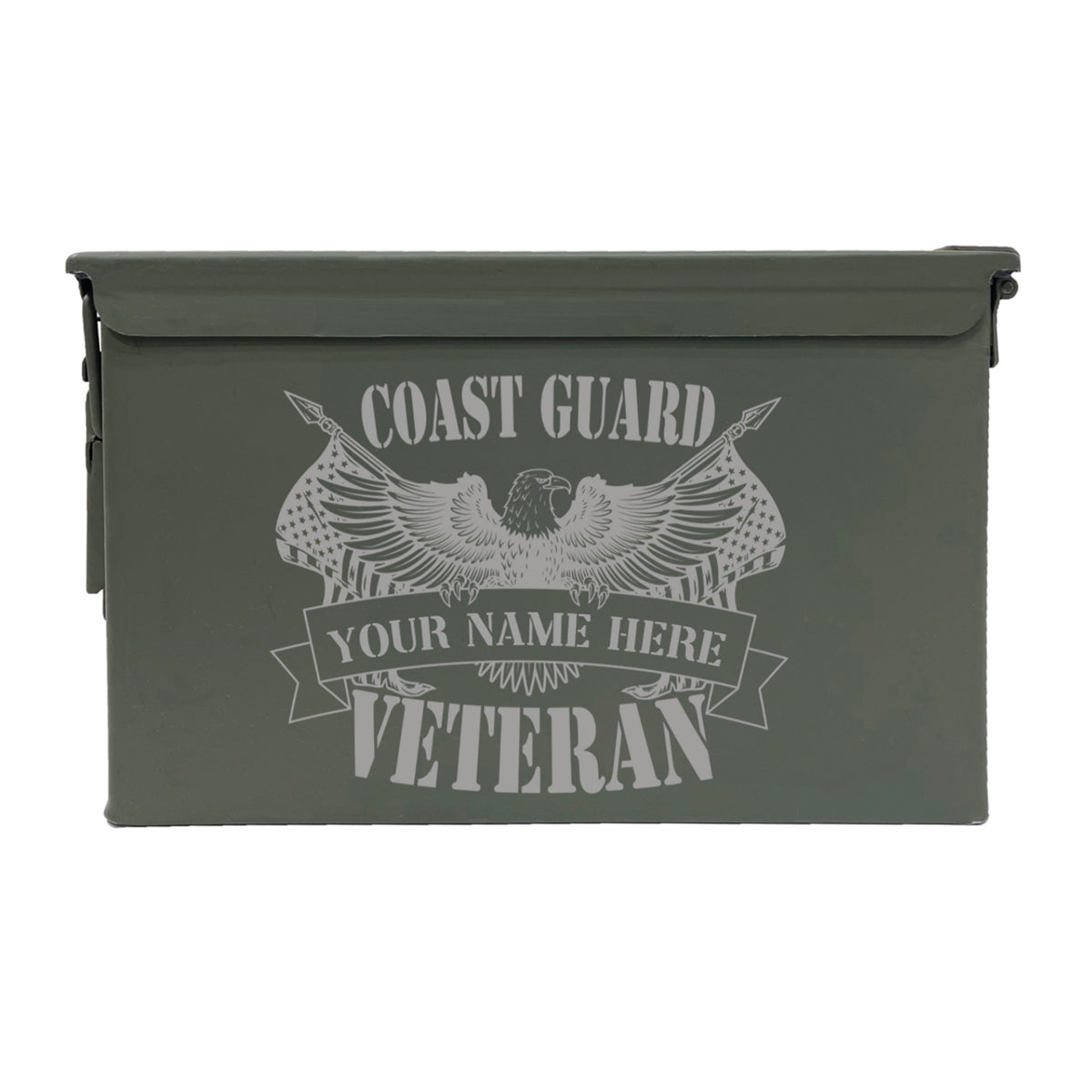 Laser Engraved - COAST GUARD - Veteran Used Grade 1 Ammo Cans - 30 Cal, 50 Cal or Fat 50 