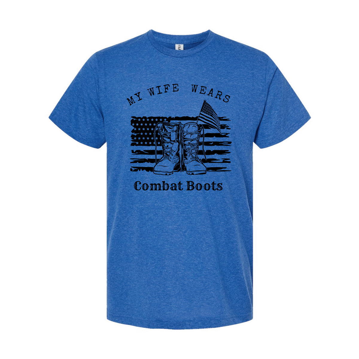 T-SHIRT "MY WIFE WEARS COMBAT BOOTS" - Poly-Rich T-Shirt - Red
