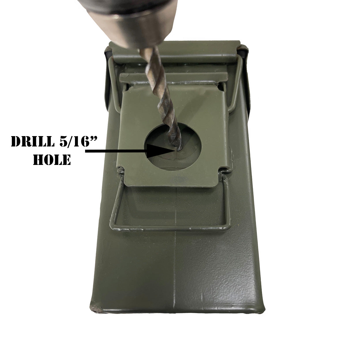 Ammo Can Locking Hardware Drill