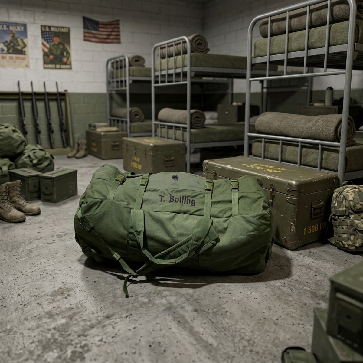 USGI Olive Drab Improved Enhanced Duffle Bag