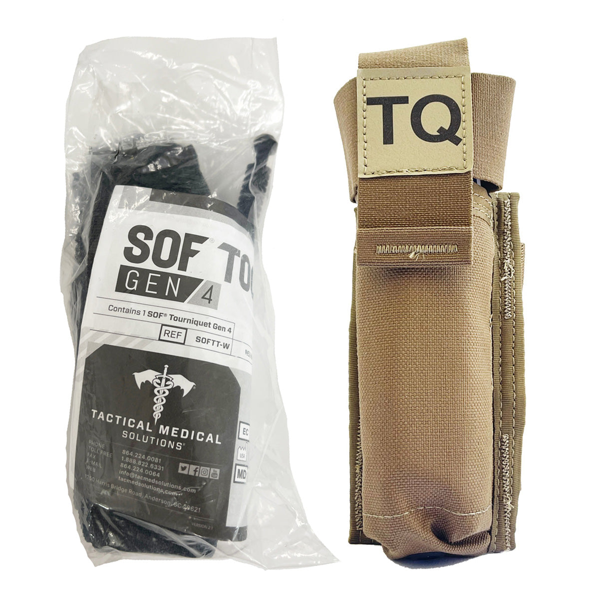 SOF® Tactical Tourniquet Gen 4 & Coyote USMC Tourniquet Pouch Combo - New