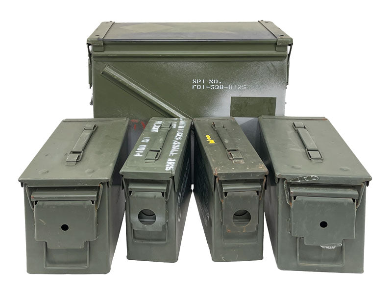 Ammo Can 5-Can Combo Pack (2) 30 Cal, (2) 50 Cal, and (1) 30mm 592 M92 Grade 2