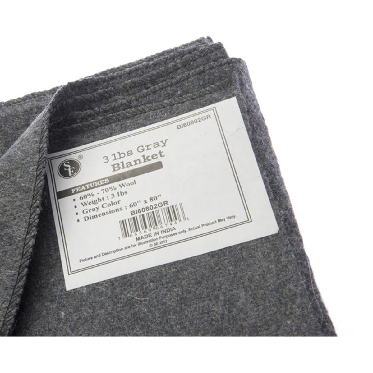 Disaster Relief Wool Blanket 60” x 80” - Gray