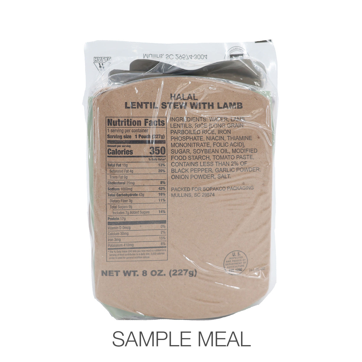 Meal, Religious, Ready-To-Eat (MRE) Halal Ration. Religious, Ready-To-Eat