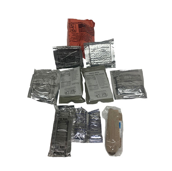 MRE Meals Ready to Eat Humanitarian Daily Rations Contents - New