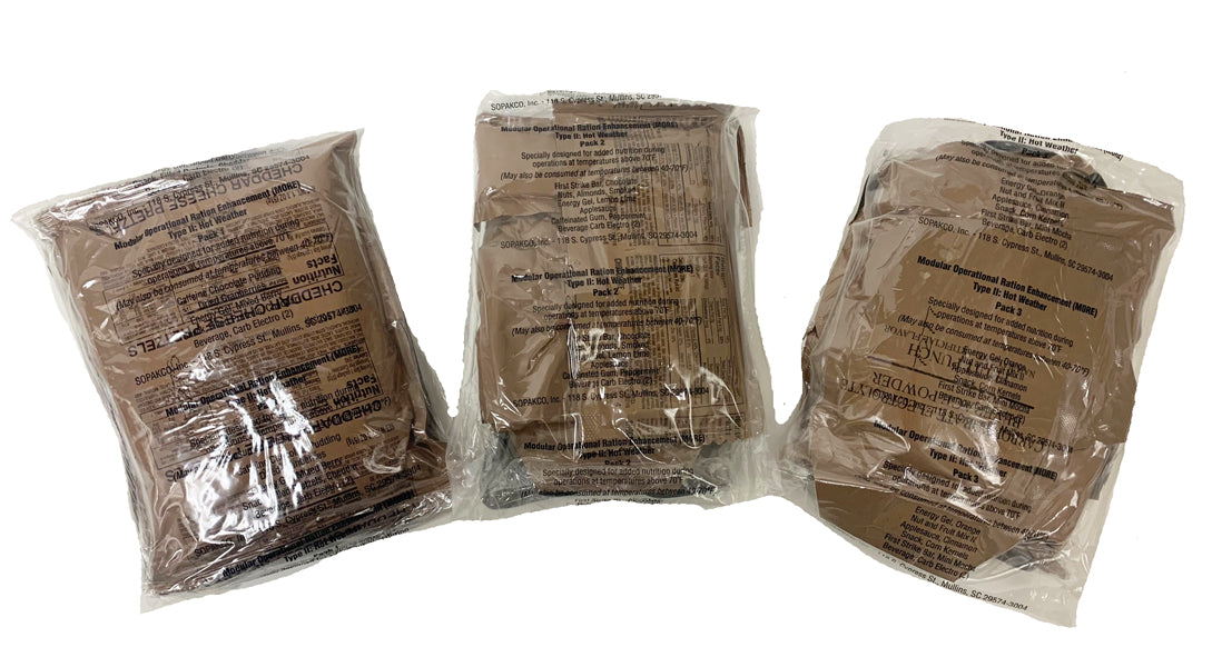 MORE (Modular Operational Ration Enhancement) 3 pack hot weather