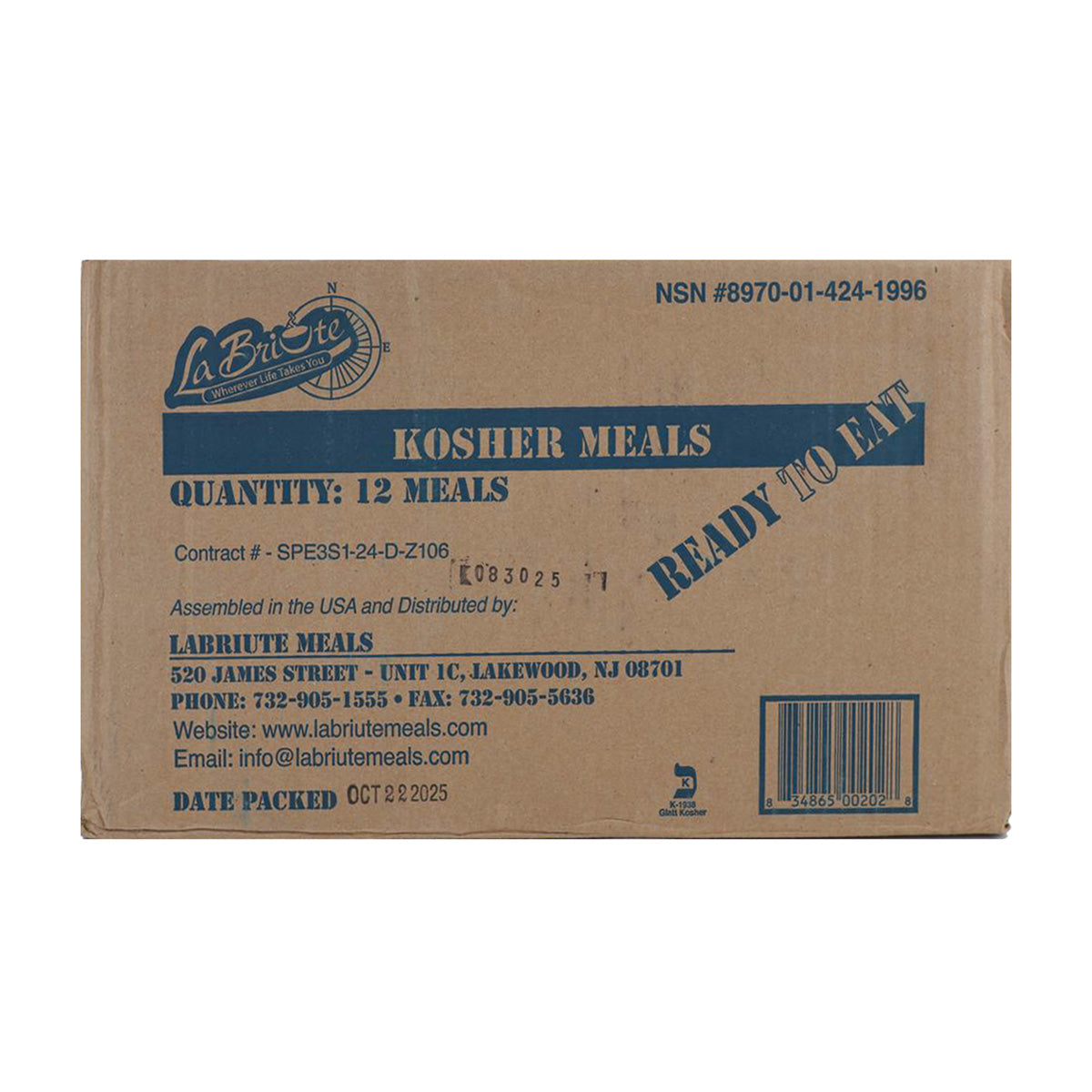 Kosher Meals (MREs) Authorized Kosher Field Rations for U.S. Armed Forces