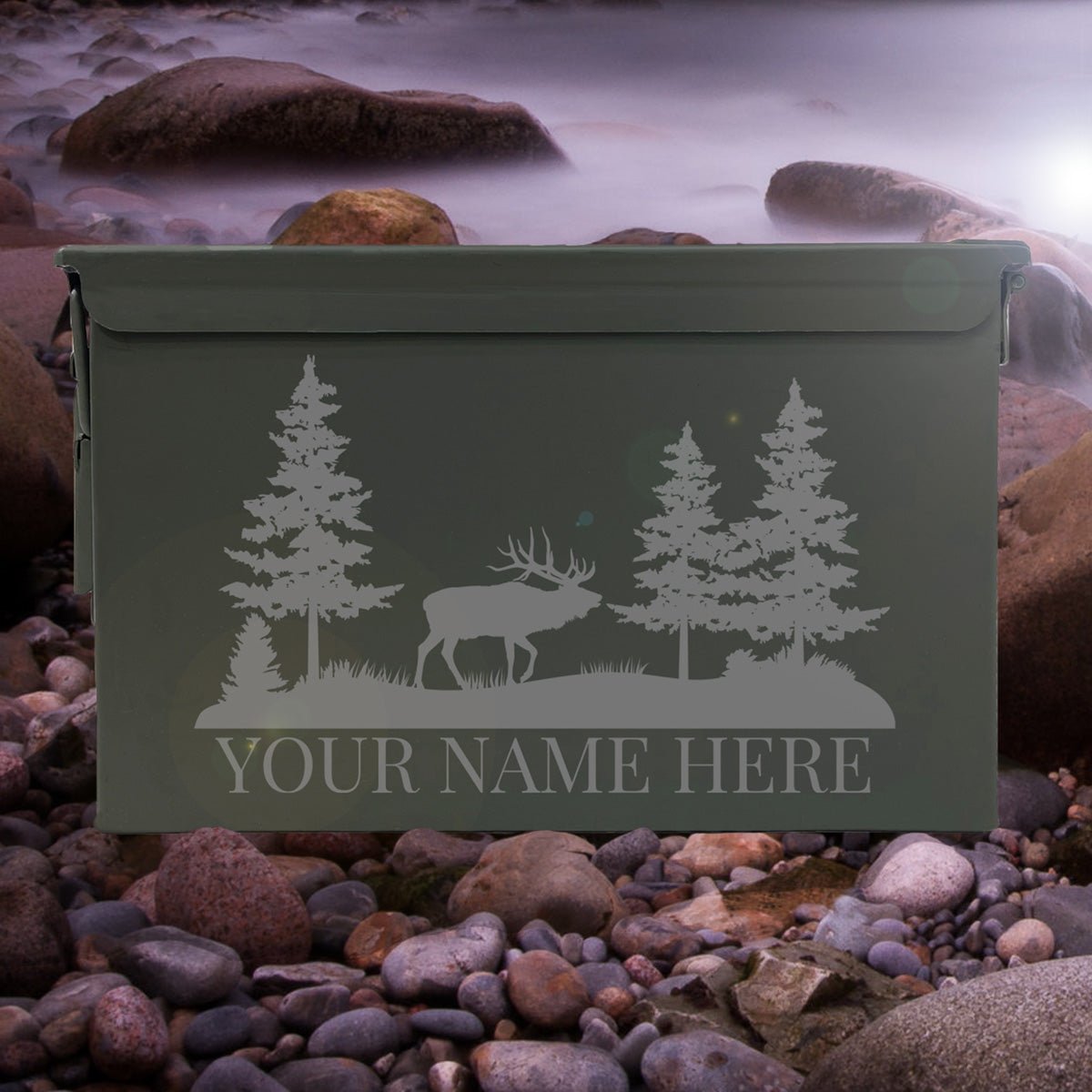 Laser Engraved - ELK - Used Grade 1 Ammo Cans - 30 Cal, 50 Cal or Fat 50 