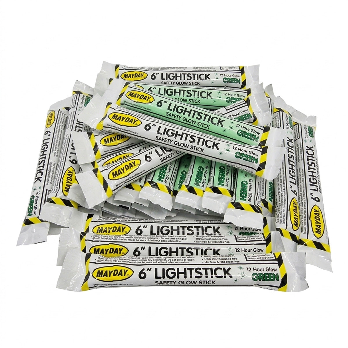 Stack of Mayday 6-inch lightsticks