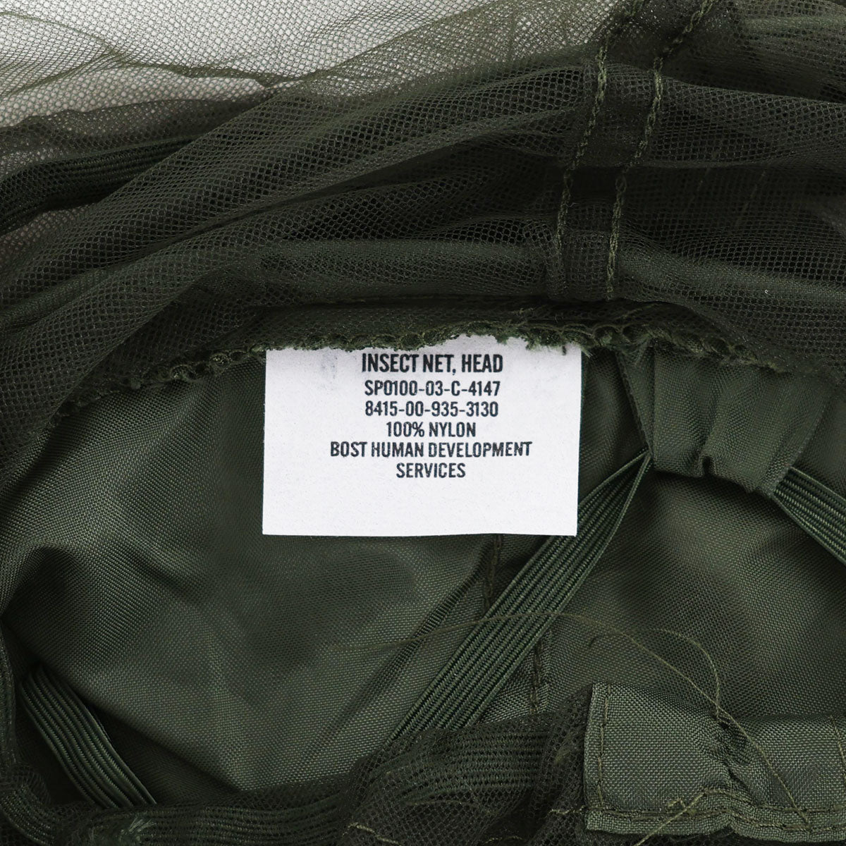 Mosquito Head Net - Olive Drab Color. Made From 100% Polyester Material.