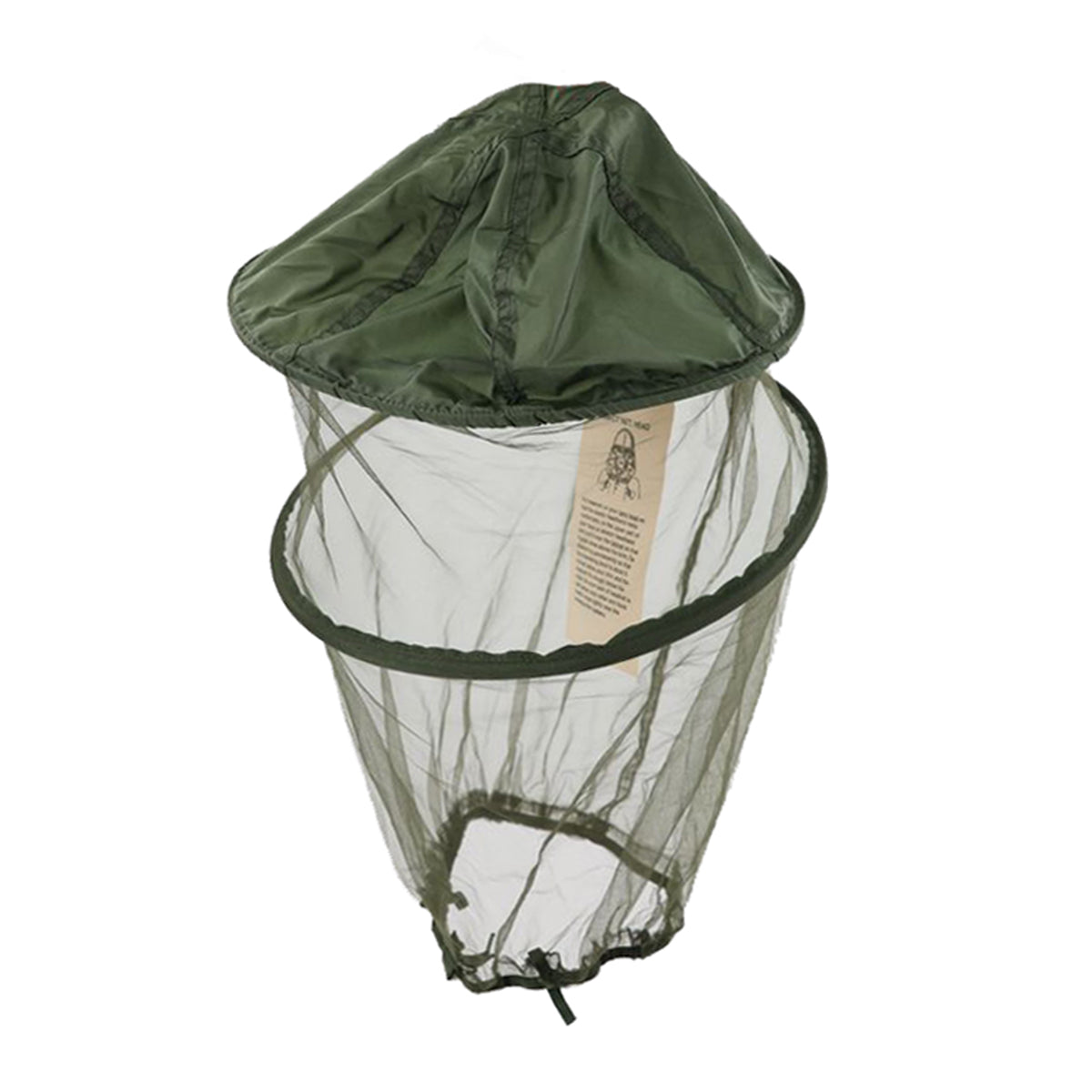 Mosquito Head Net - Olive Drab Color. Made From 100% Polyester Material.