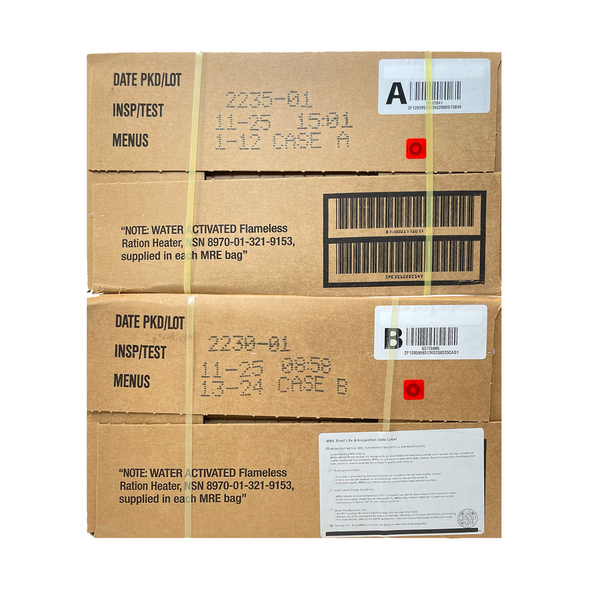 Military MRE case are intended to last for extended periods of time.