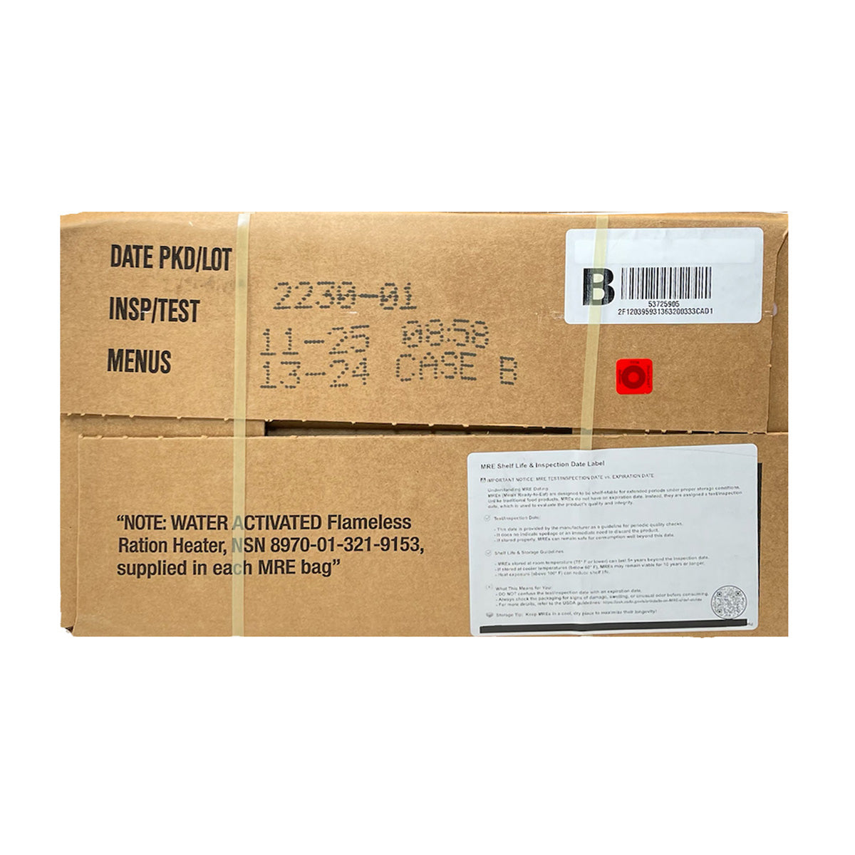 Military MRE case are intended to last for extended periods of time. 