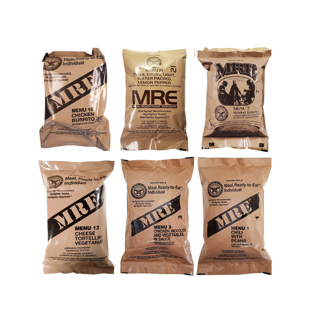 MRE Random 6 Pack Meal-Ready-To-Eat - Genuine Military Surplus