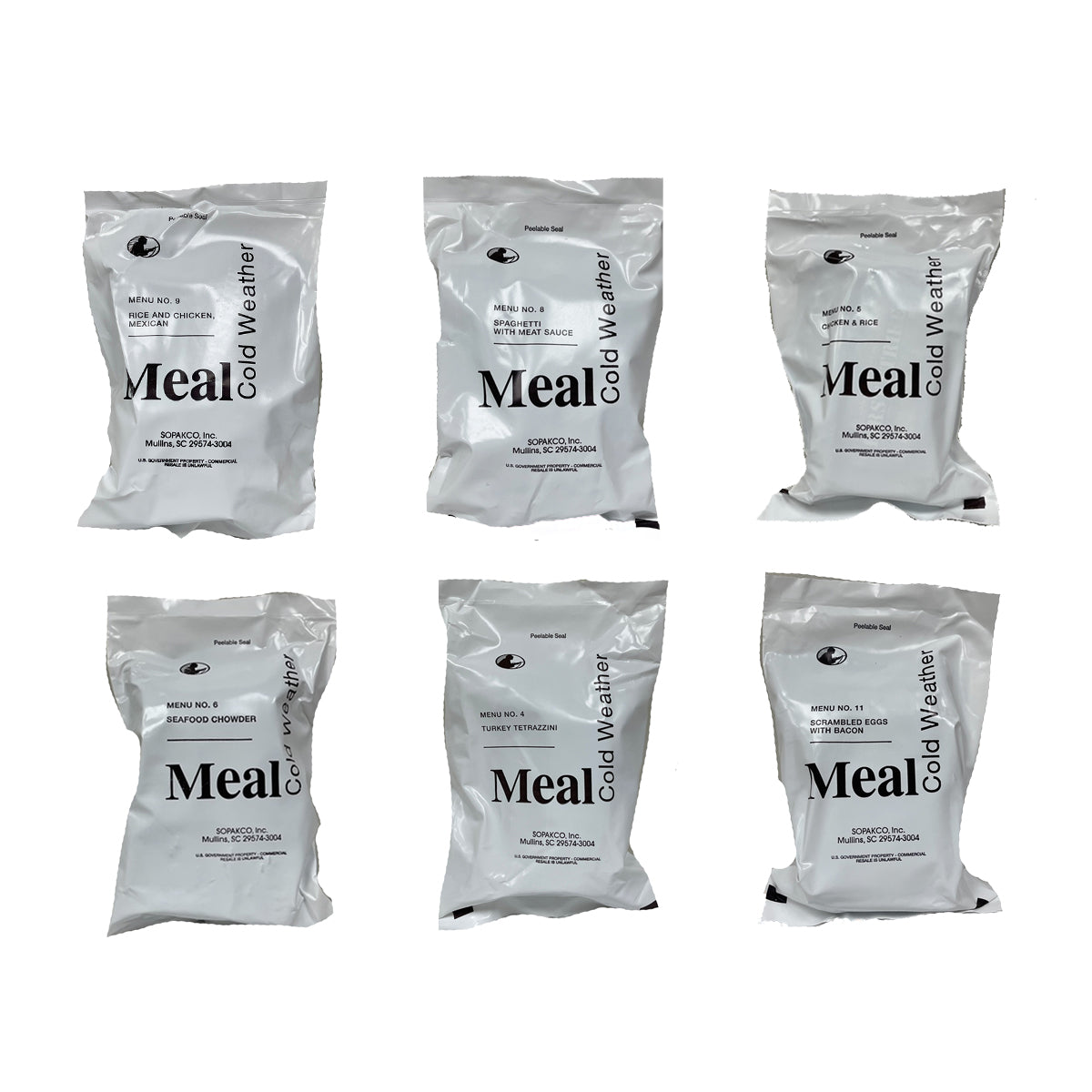 2026 MILITARY MRE - Cold Weather Meal 6 Pack
