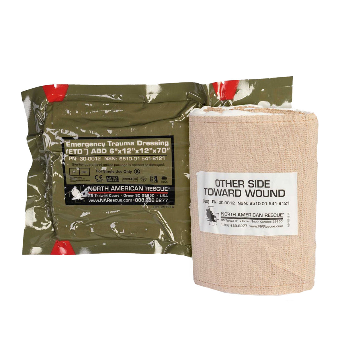 North American Rescue 4″ Flat Emergency Trauma Dressing