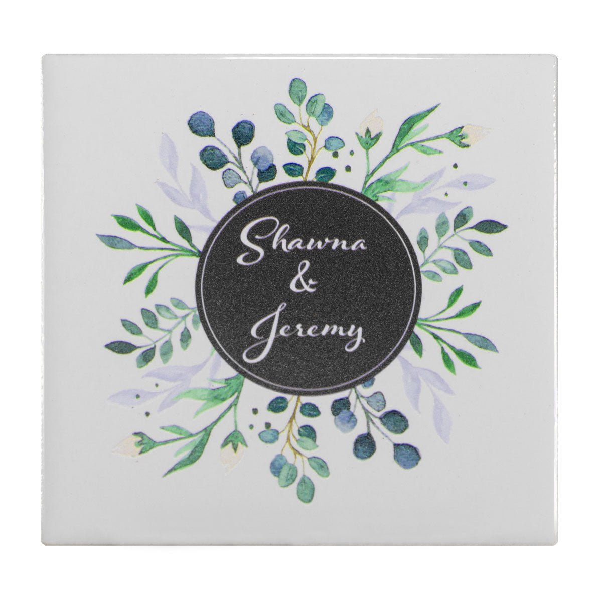 Personalized Images UV Printed on 4 Ceramic Tile Coasters with Metal Easel Stand - Ammo Can Man