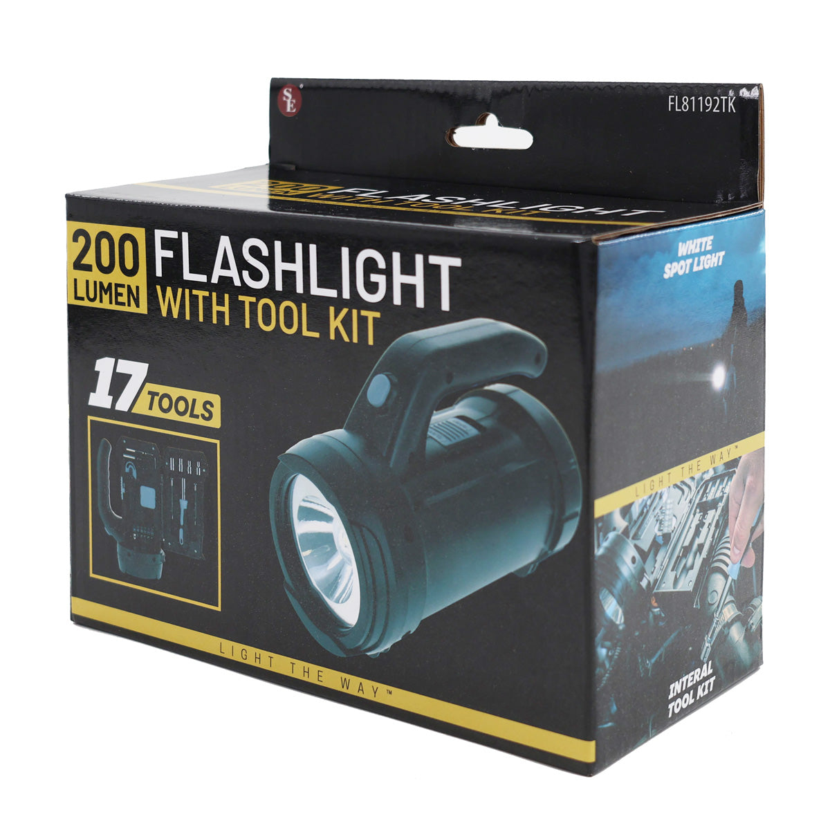 200-Lumen Flashlight and 17 Tool Kit Combo