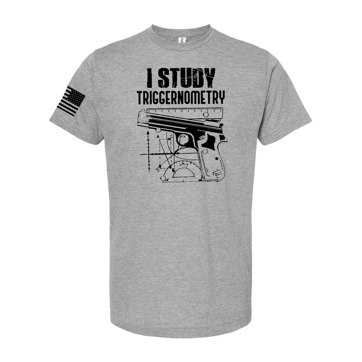 T-SHIRT "I STUDY TRIGGERNOMETRY" - HEATHERED GREY Poly-Rich T-Shirt