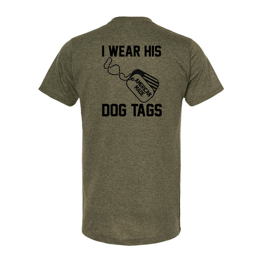 T-SHIRT "I WEAR HIS DOG TAGS" - Poly-Rich T-Shirt