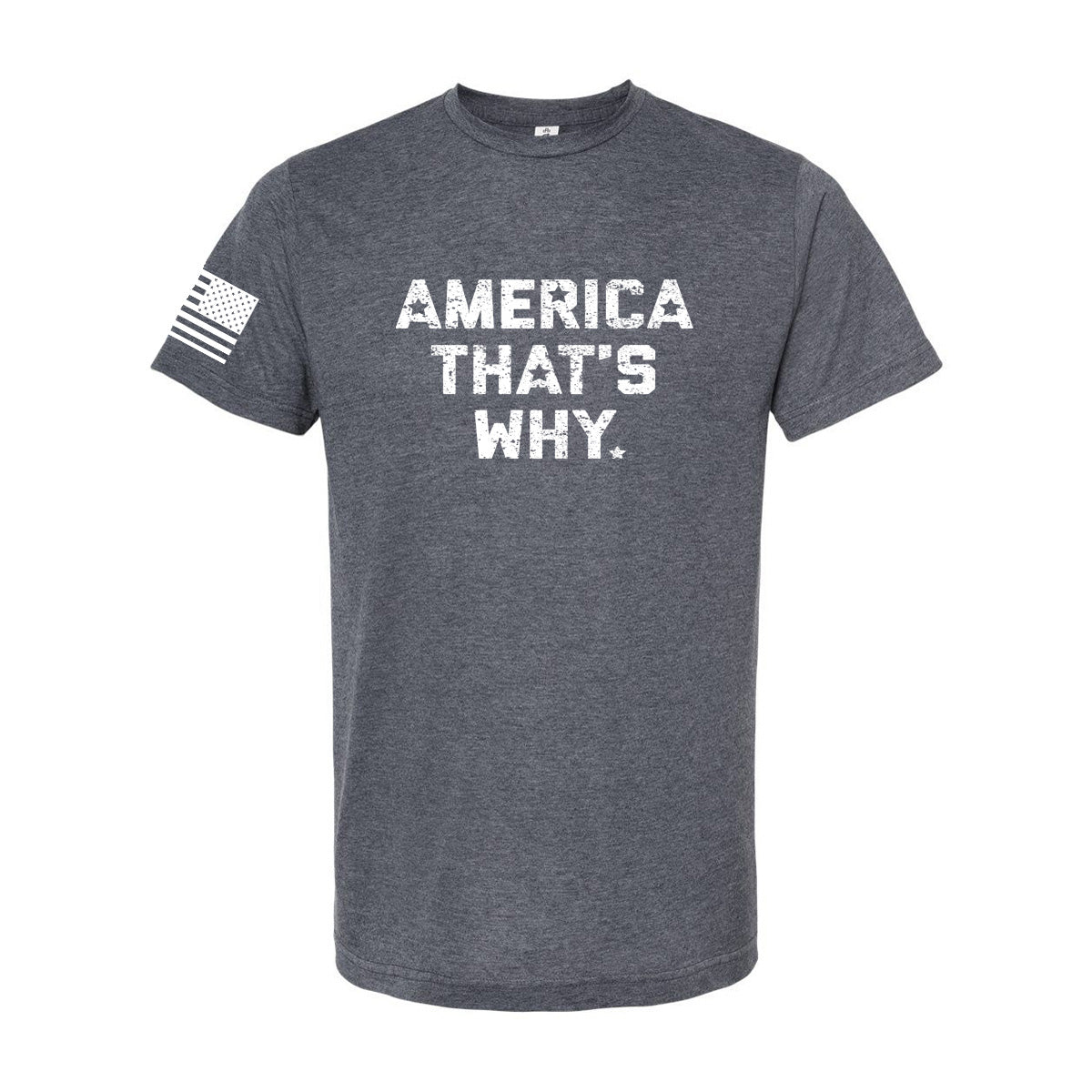 T-SHIRT "AMERICA THAT'S WHY" - HEATHERED GREY Poly-Rich T-Shirt