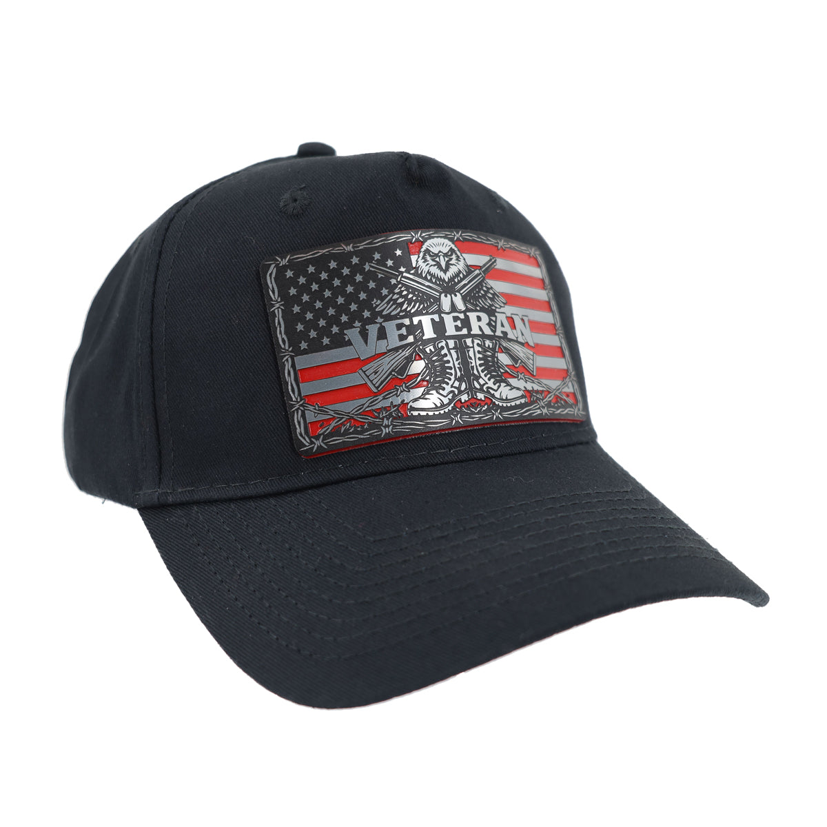COMBO "VETERAN EAGLE" - BLACK SHIRT, BLACK HAT & LASER ENGRAVED 50 CAL GRADE 3 AMMO CAN!