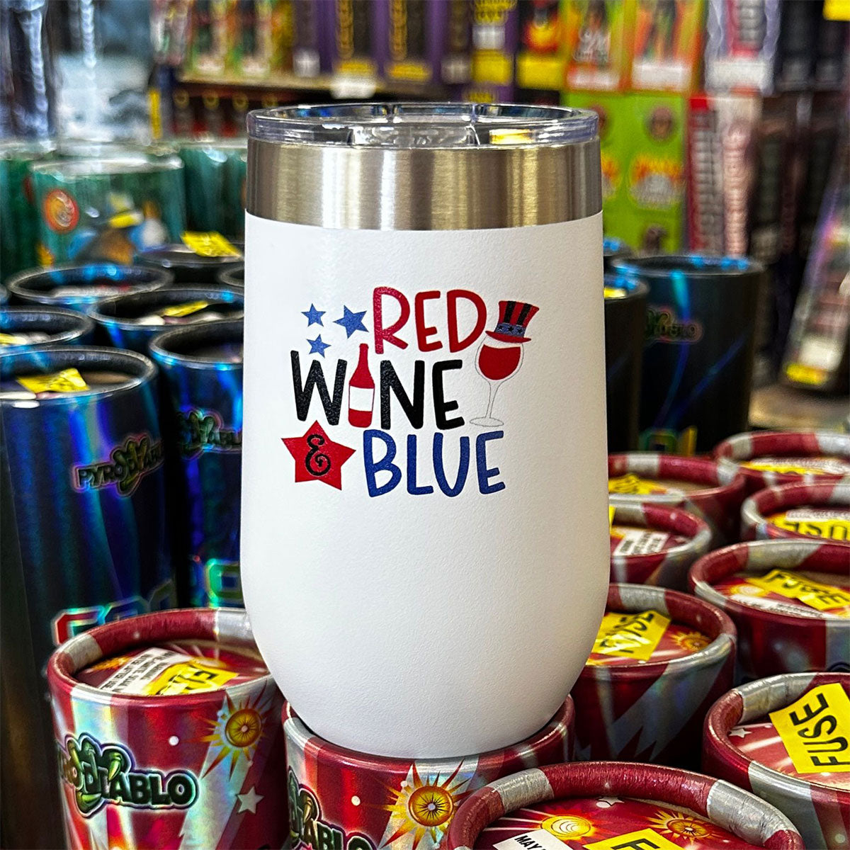 UV Printed 16 oz. Tumbler "Red Wine & Blue"